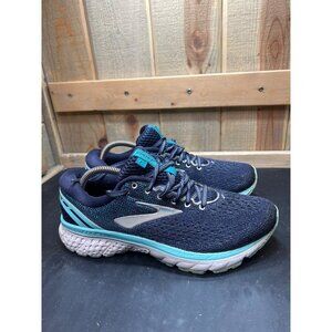Brooks Ghost 11 Womens Running Shoes Navy Teal Size 9 Lightweight Cushioning